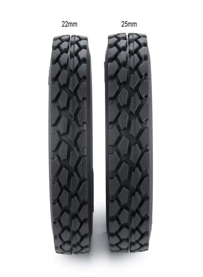 Que-T 4pcs 25mm Rubber Wheel Tires Tyres for Tamiya Trailer Tractor Truck 1: 14 RC Car (25mm) - Image 4